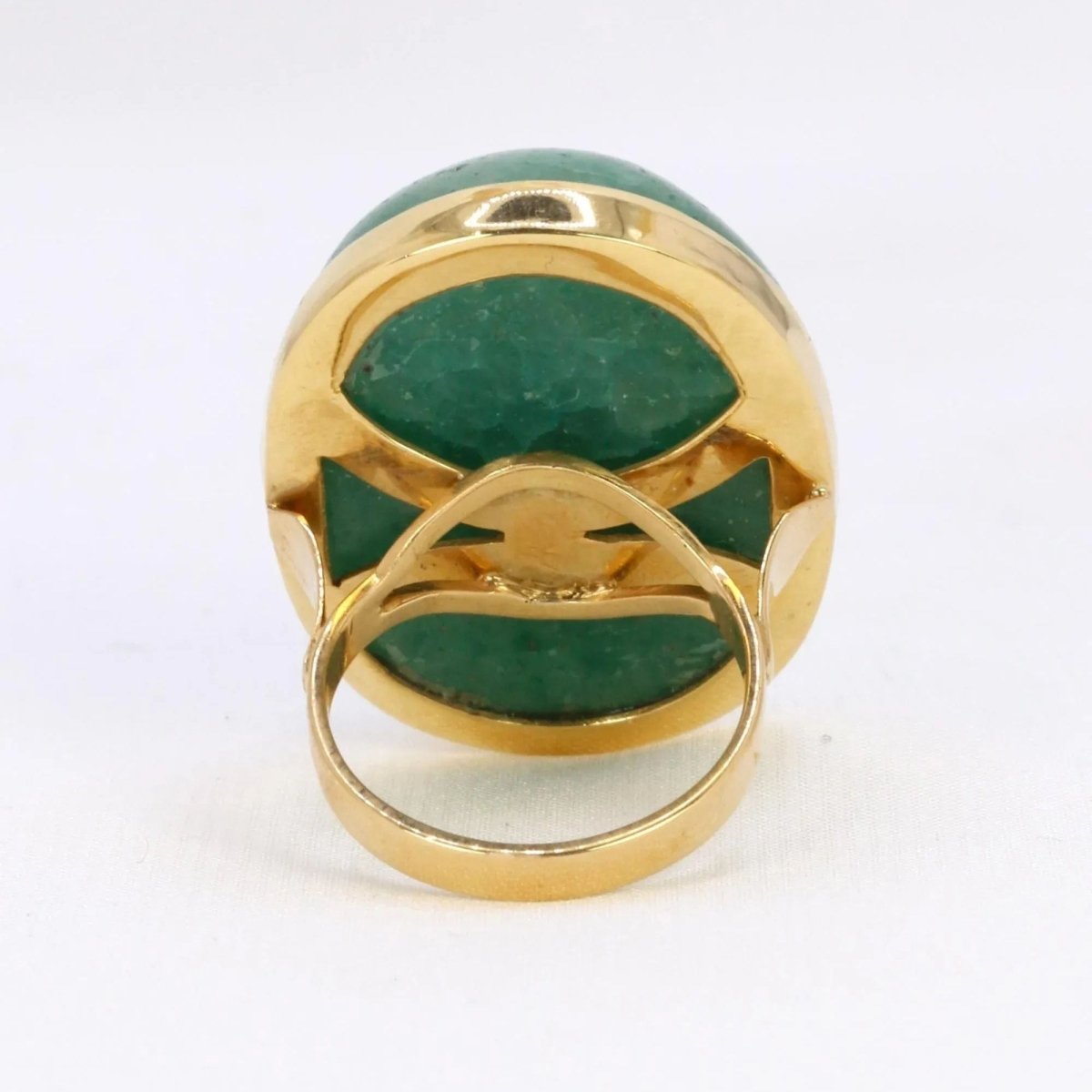 Bague Cocktail en or jaune et amazonite - Castafiore