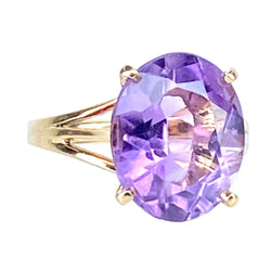 Bague Cocktail en or jaune et améthyste - Castafiore