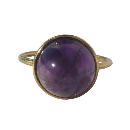 Bague Cocktail en or jaune et améthyste - Castafiore