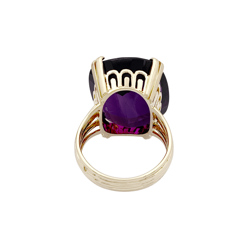 Bague Cocktail en or jaune et améthyste - Castafiore