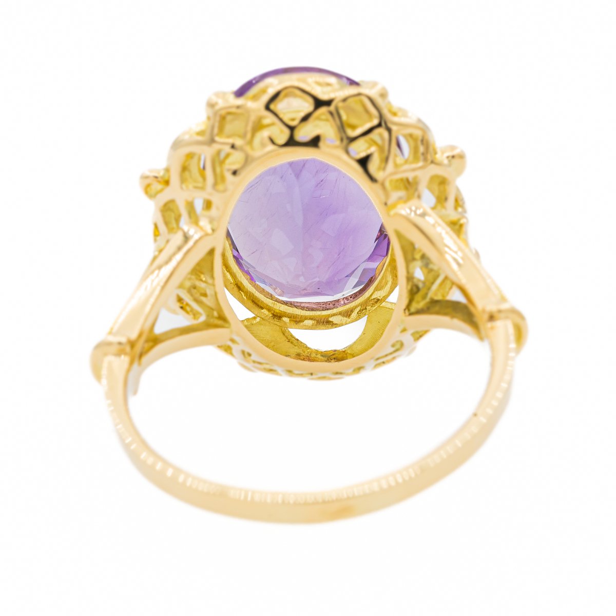 Bague Cocktail en or jaune et améthyste - Castafiore