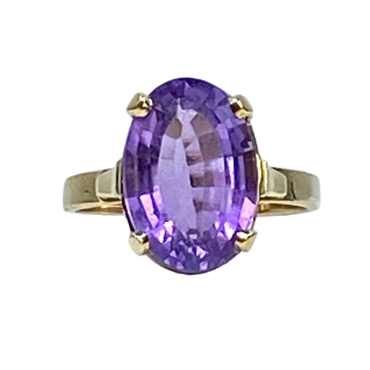 Bague Cocktail en or jaune et améthyste - Castafiore