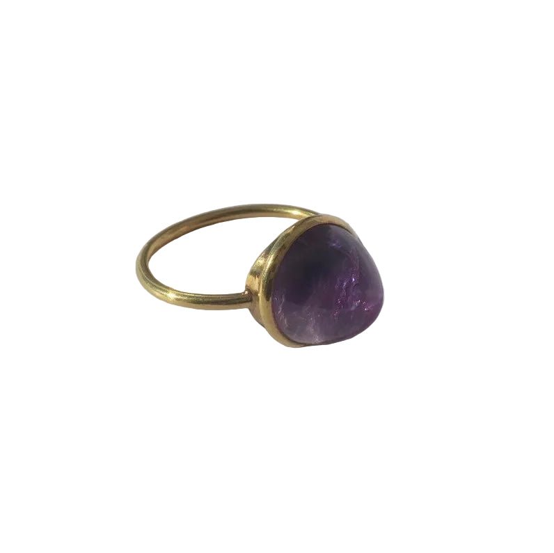 Bague Cocktail en or jaune et améthyste - Castafiore