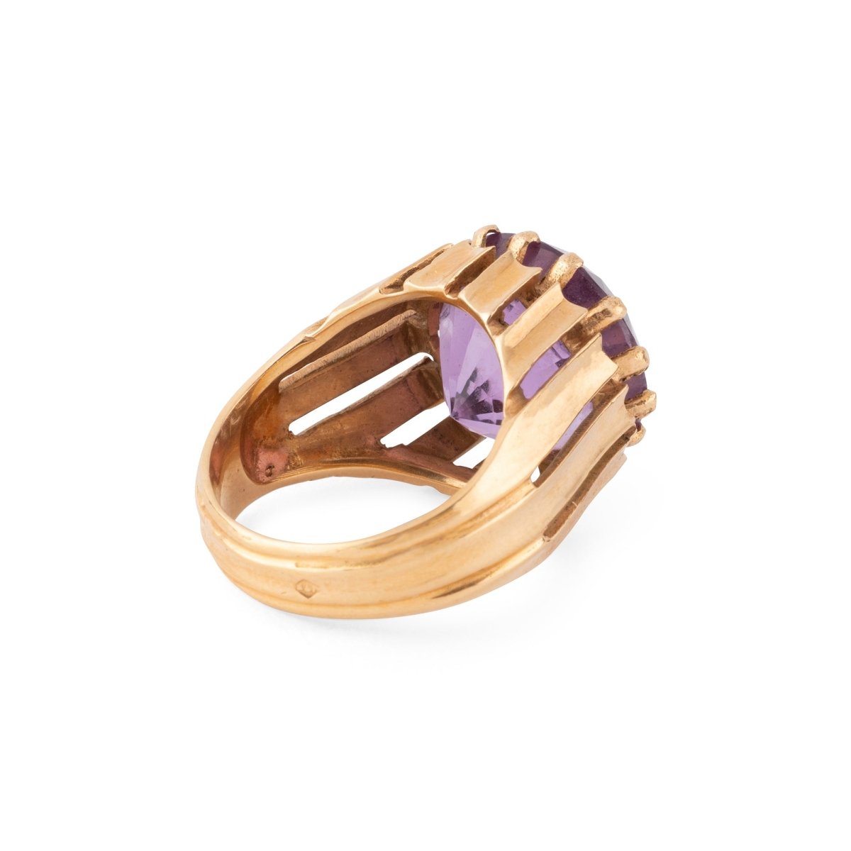 Bague Cocktail en or jaune et améthyste - Castafiore