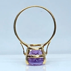 Bague Cocktail en or jaune et améthyste - Castafiore