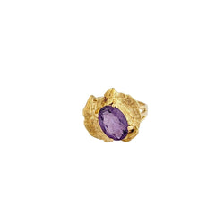 Bague Cocktail en or jaune et améthyste - Castafiore