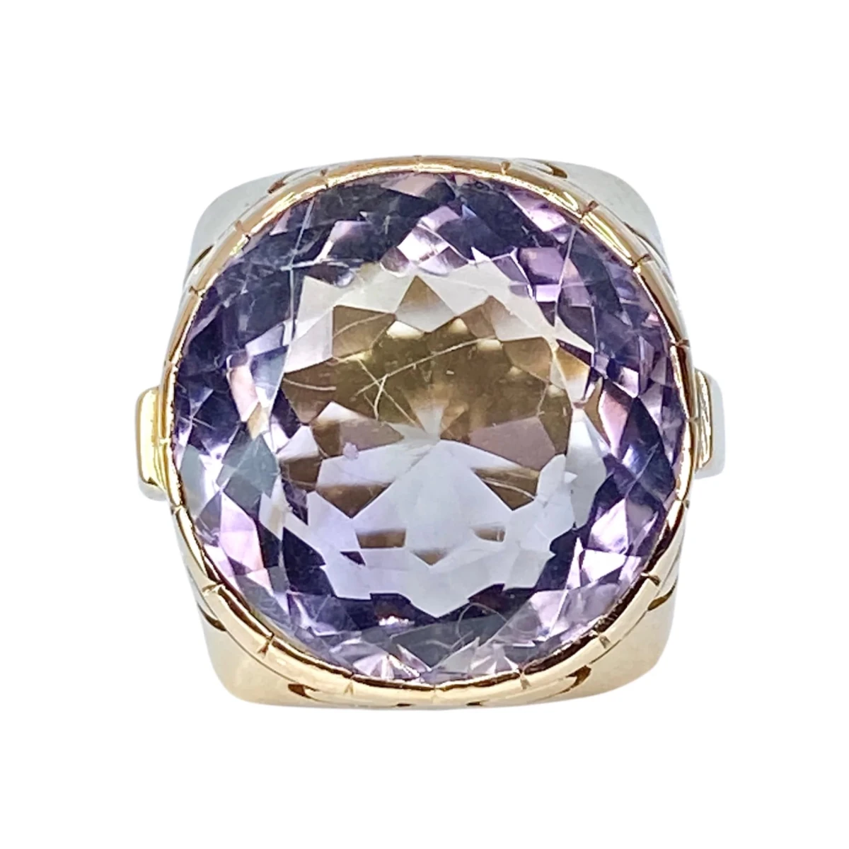 Bague Cocktail en or jaune et améthyste - Castafiore
