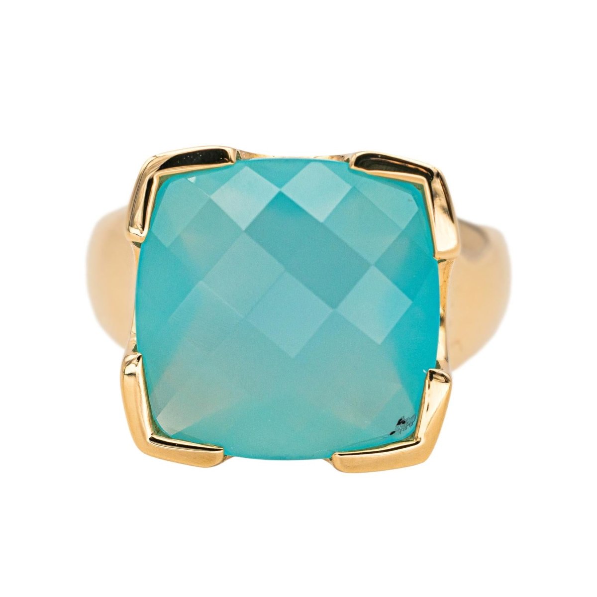 Bague Cocktail en or jaune et calcédoine - Castafiore