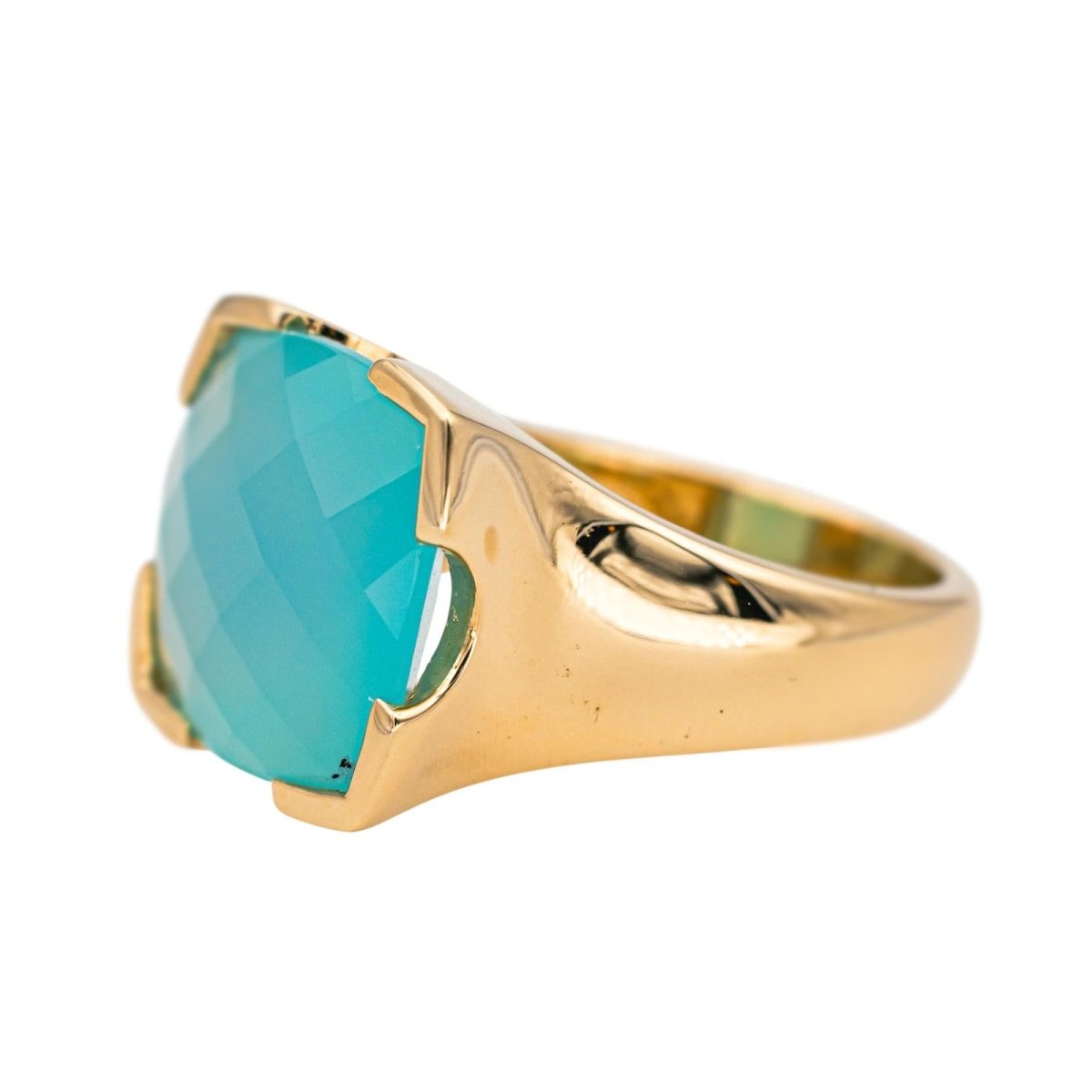 Bague Cocktail en or jaune et calcédoine - Castafiore