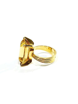 Bague Cocktail en or jaune et citrine - Castafiore