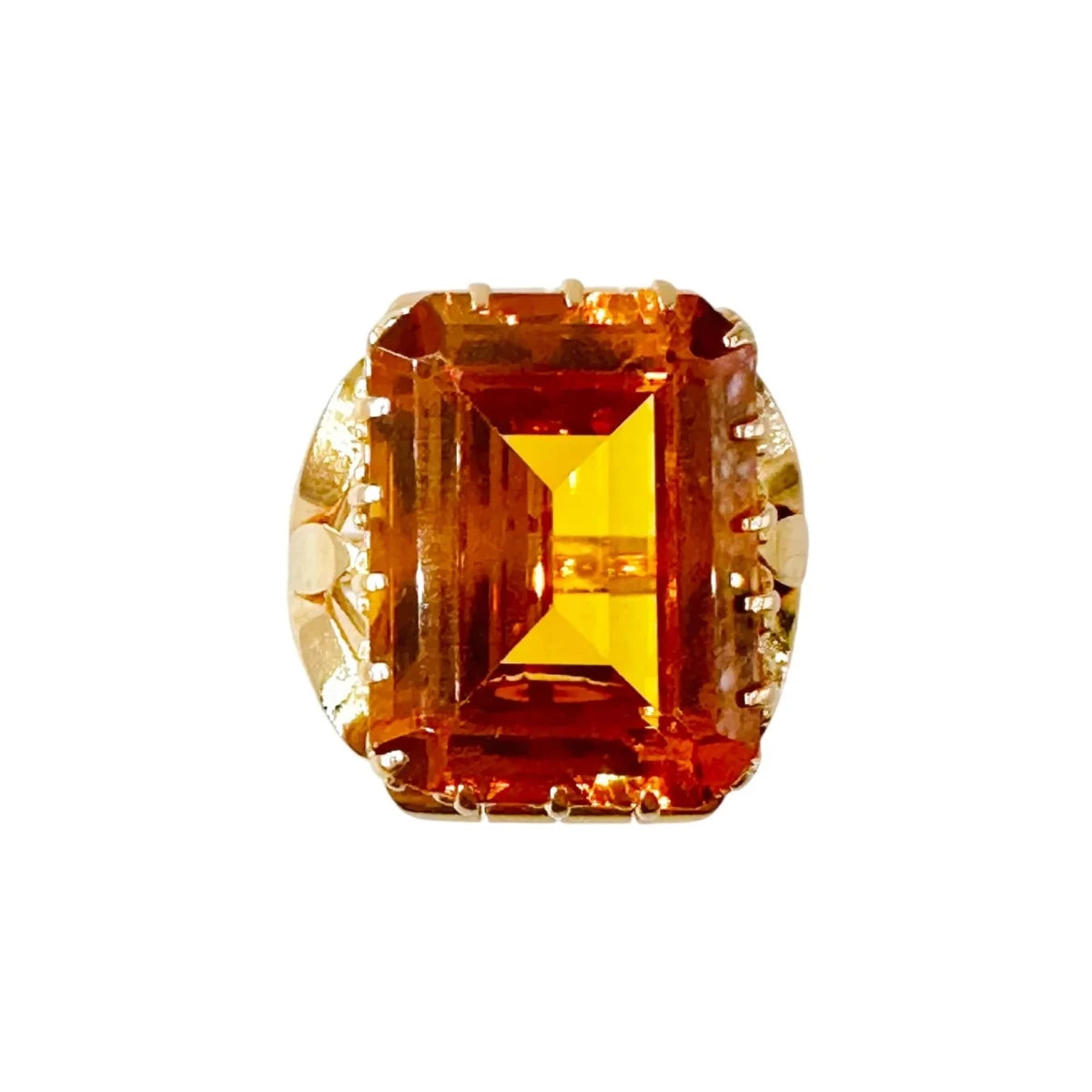 Bague Cocktail en or jaune et citrine - Castafiore