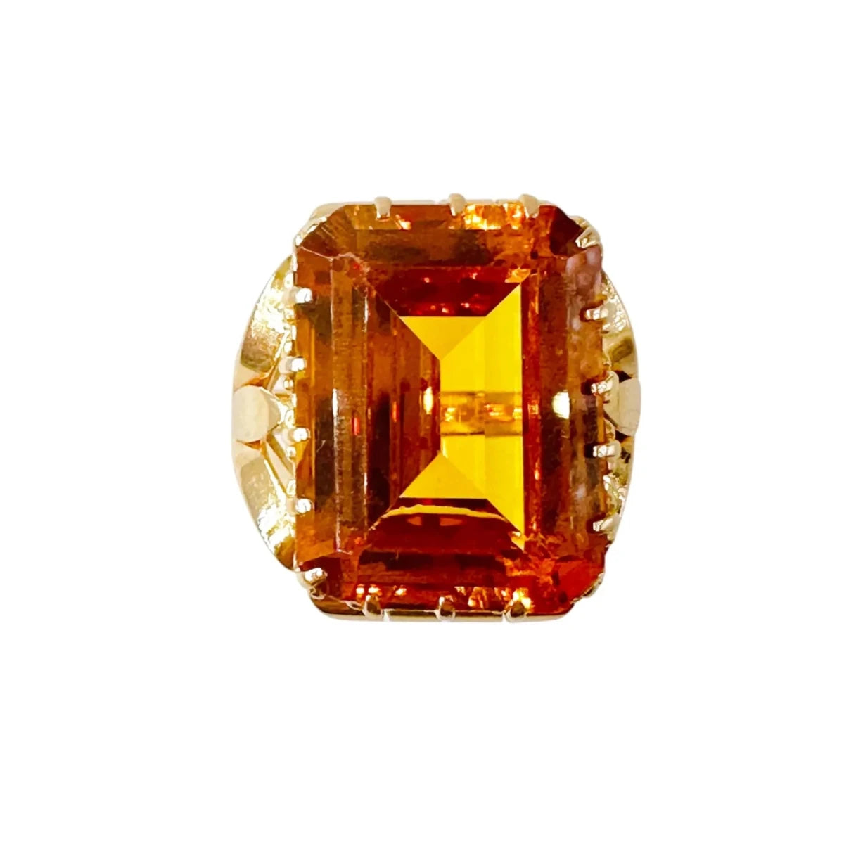 Bague Cocktail en or jaune et citrine - Castafiore
