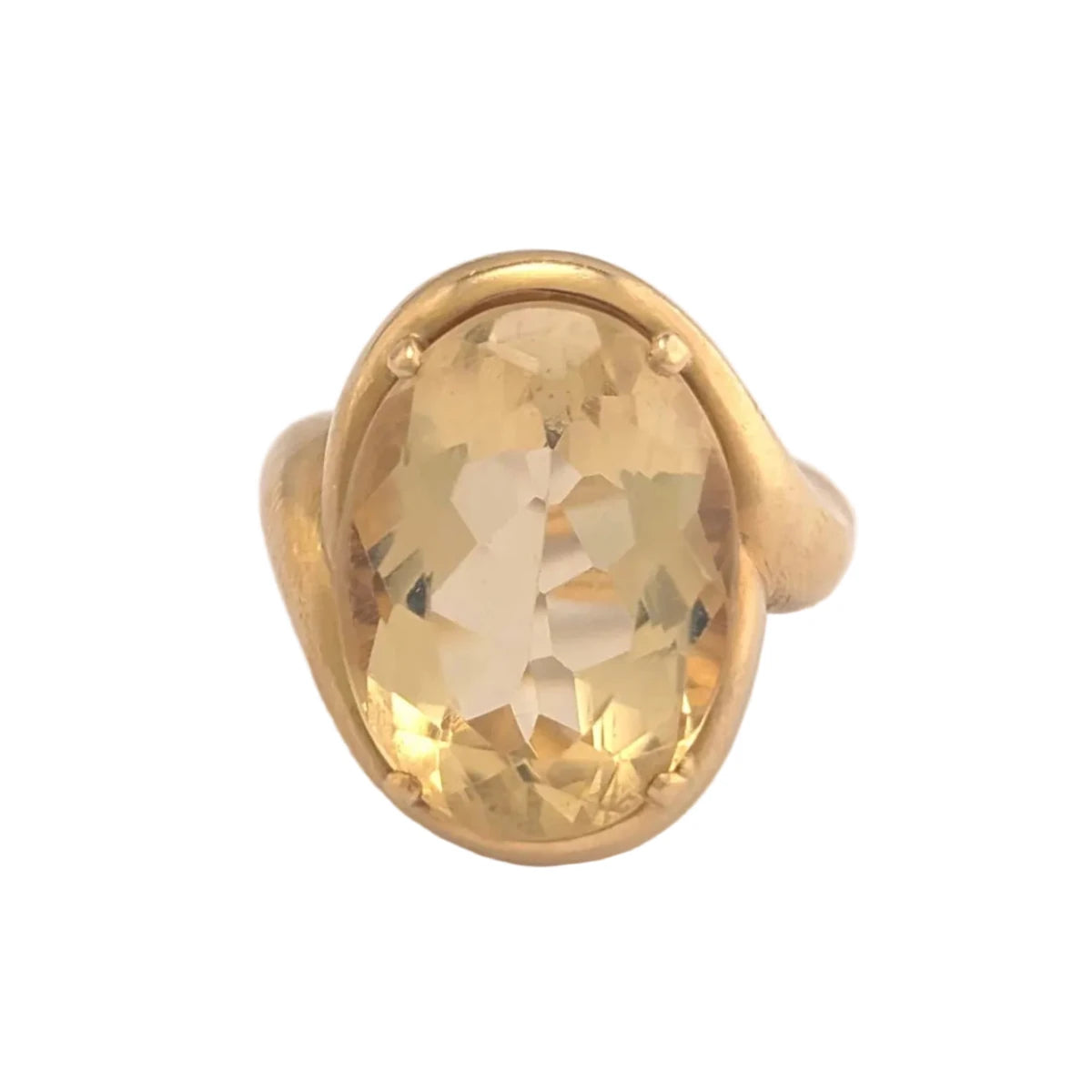 Bague Cocktail en or jaune et citrine - Castafiore