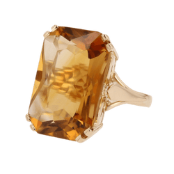 Bague Cocktail en or jaune et citrine - Castafiore