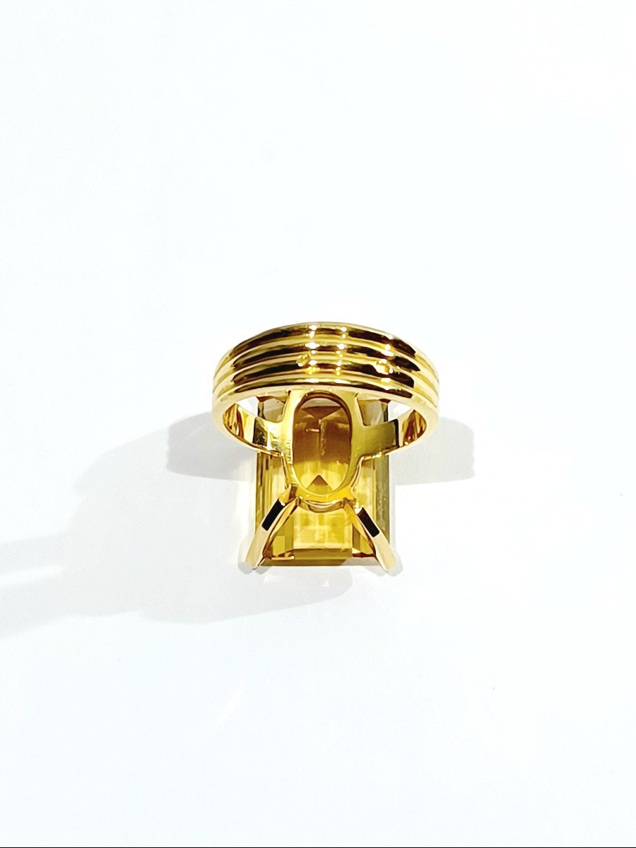 Bague Cocktail en or jaune et citrine - Castafiore