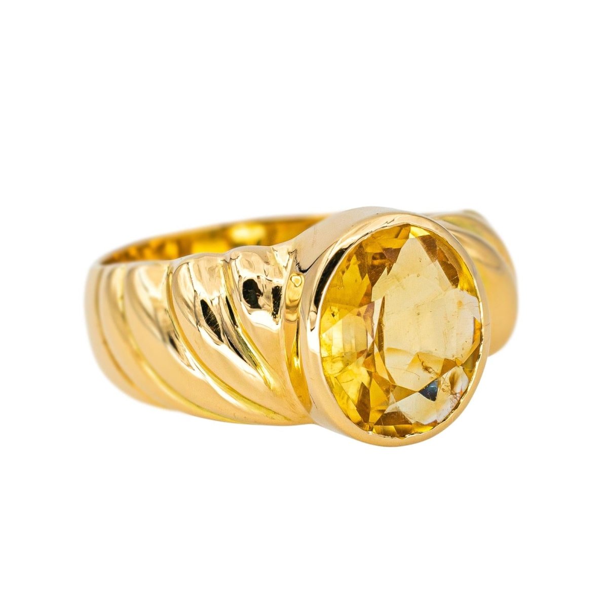 Bague Cocktail en or jaune et citrine - Castafiore