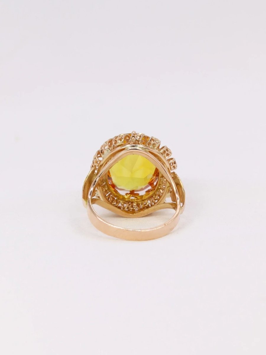 Bague Cocktail en or jaune et citrine - Castafiore