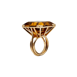 Bague Cocktail en or jaune et citrine - Castafiore