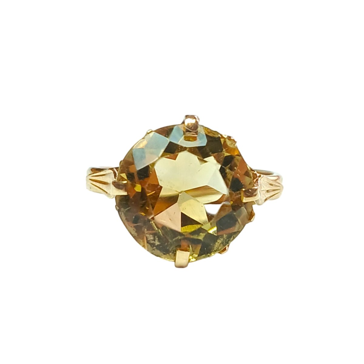 Bague Cocktail en or jaune et citrine - Castafiore