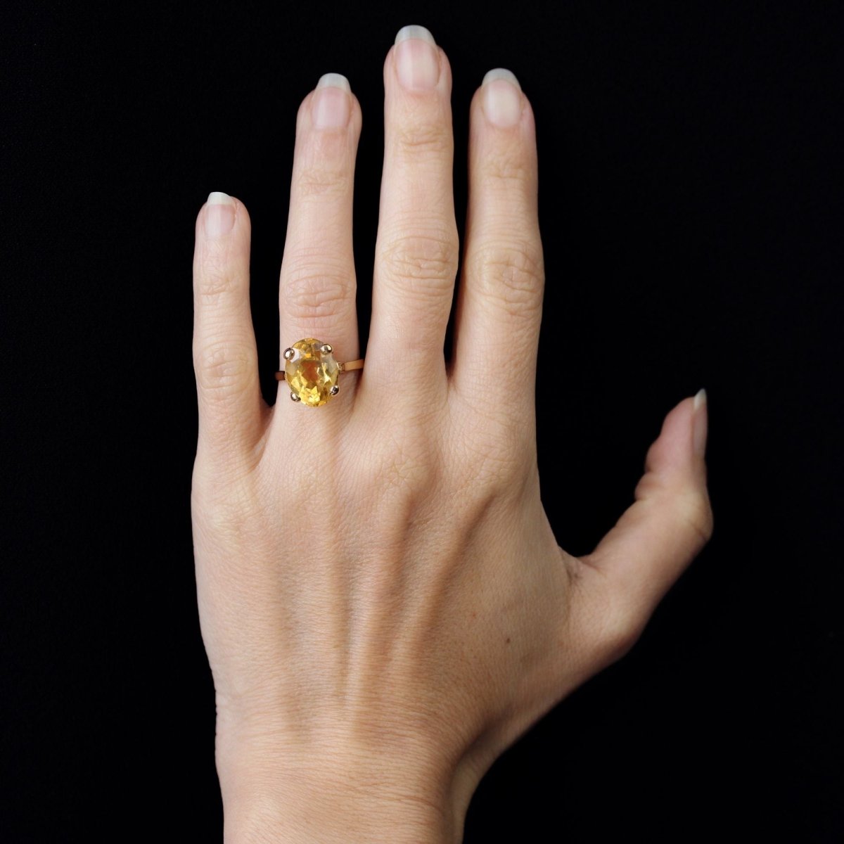 Bague Cocktail en or jaune et citrine - Castafiore
