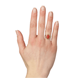 Bague Cocktail en or jaune et corail - Castafiore