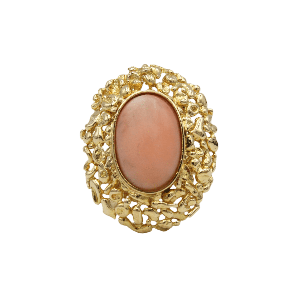 Bague Cocktail en or jaune et corail - Castafiore