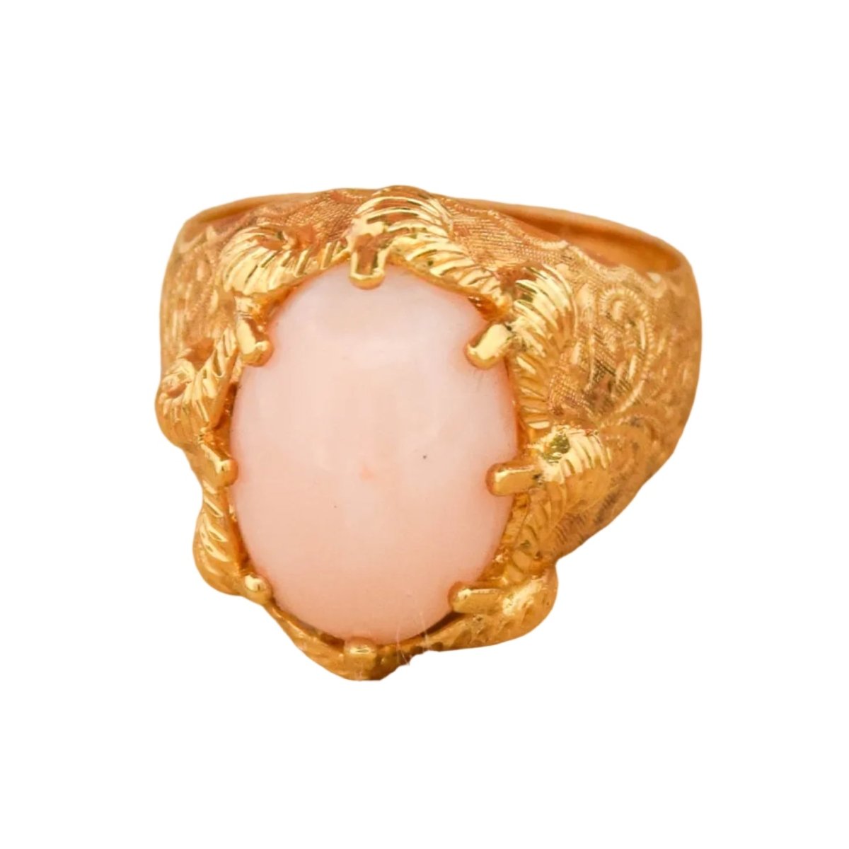 Bague Cocktail en or jaune et corail - Castafiore