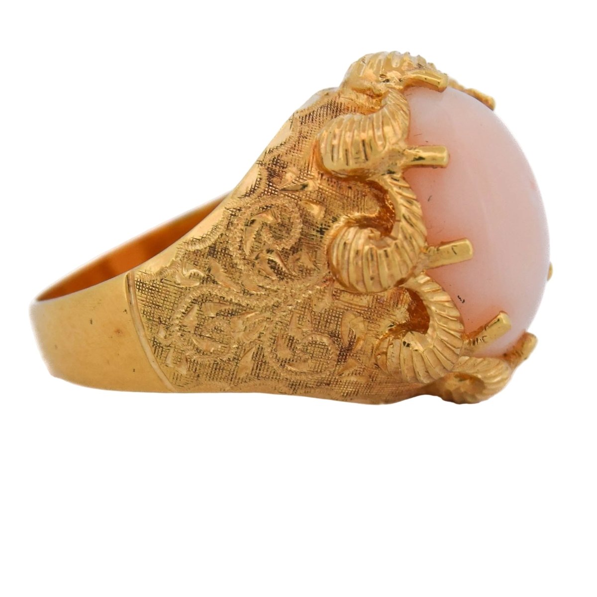 Bague Cocktail en or jaune et corail - Castafiore