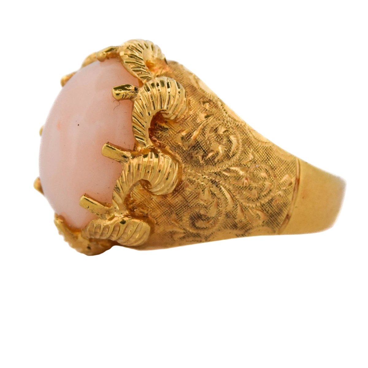 Bague Cocktail en or jaune et corail - Castafiore