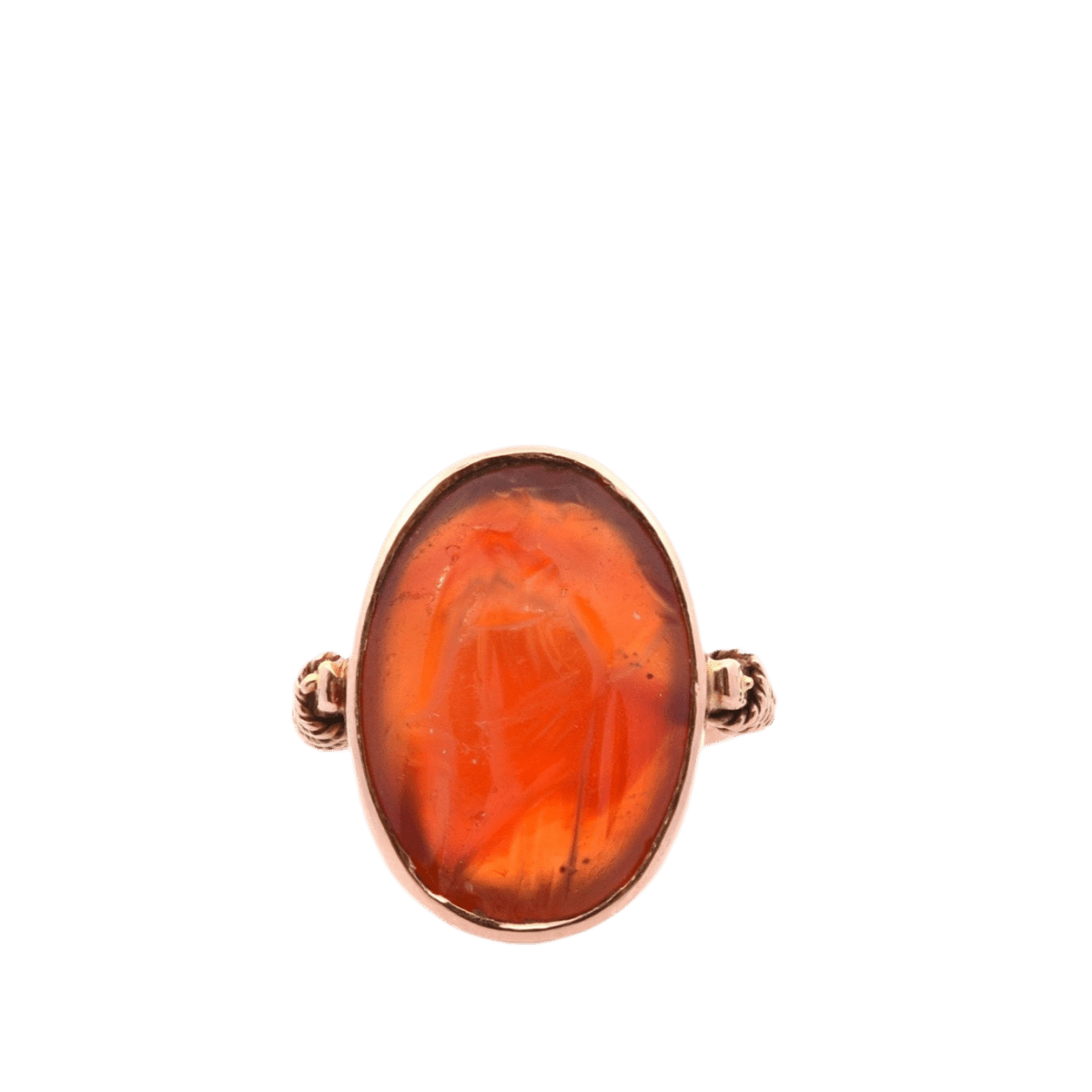 Bague Cocktail en or jaune et cornaline - Castafiore