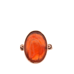 Bague Cocktail en or jaune et cornaline - Castafiore