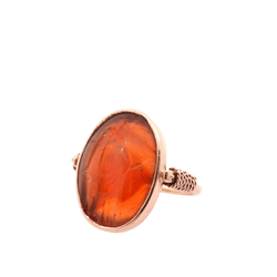 Bague Cocktail en or jaune et cornaline - Castafiore