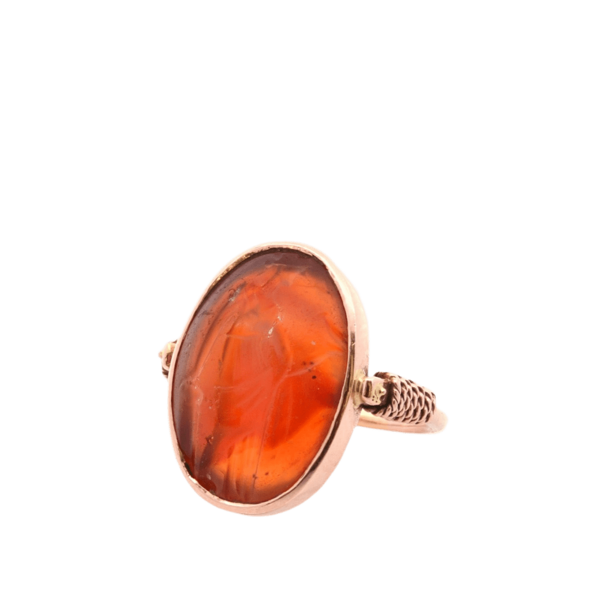 Bague Cocktail en or jaune et cornaline - Castafiore