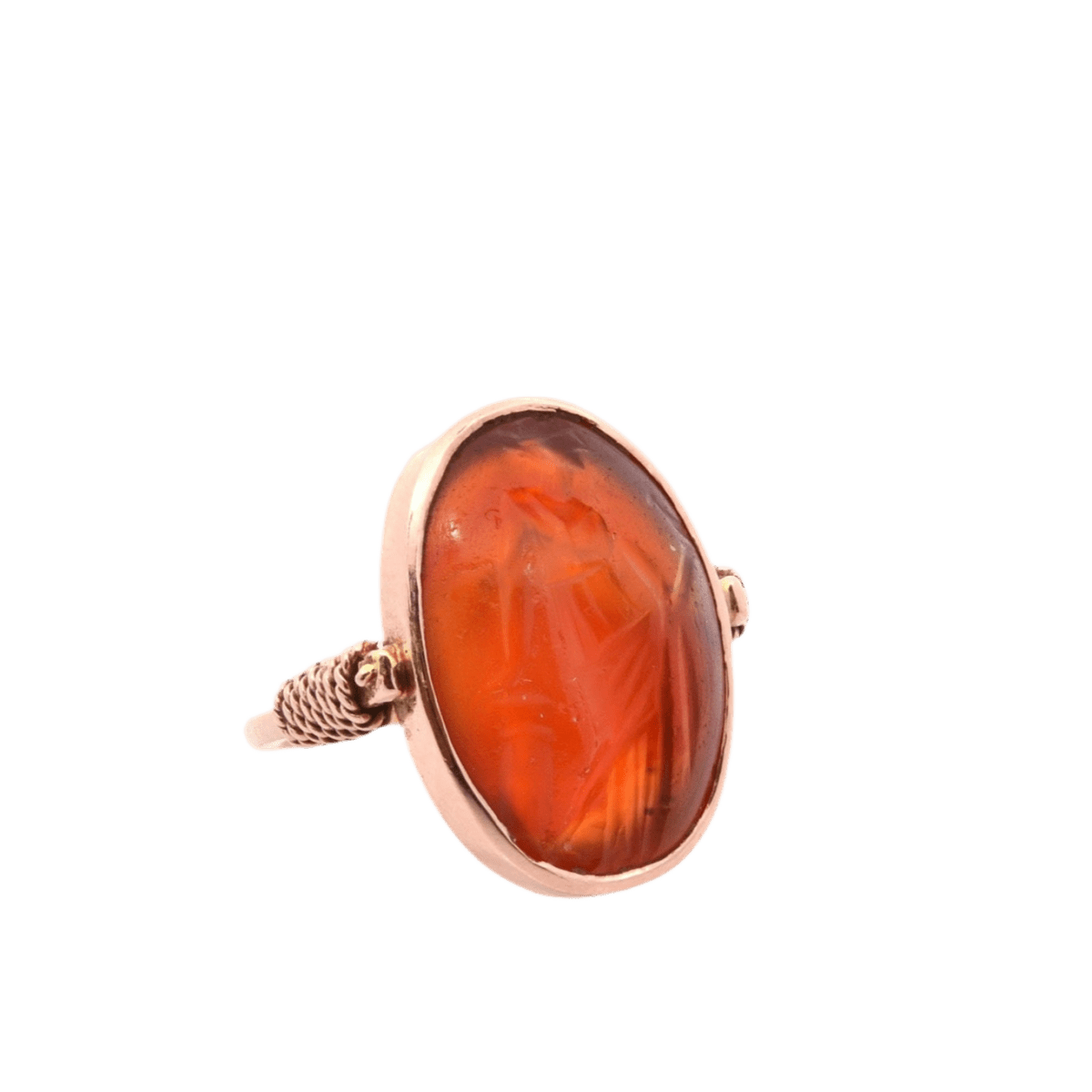 Bague Cocktail en or jaune et cornaline - Castafiore