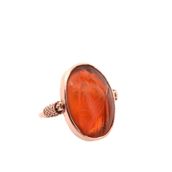 Bague Cocktail en or jaune et cornaline - Castafiore