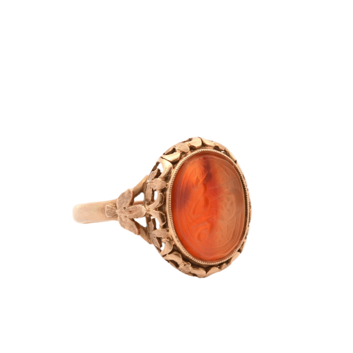 Bague Cocktail en or jaune et cornaline - Castafiore