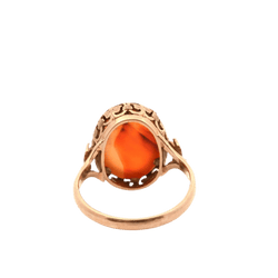 Bague Cocktail en or jaune et cornaline - Castafiore