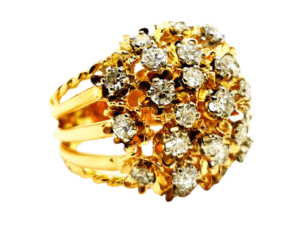 Bague Cocktail en or jaune et diamant - Castafiore