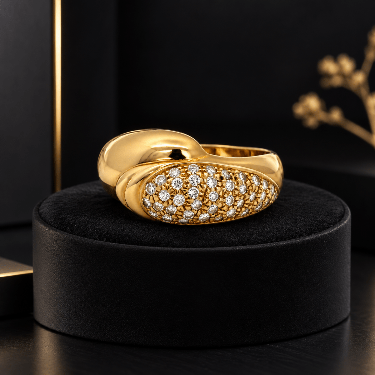 Bague Cocktail en or jaune et diamants - Castafiore
