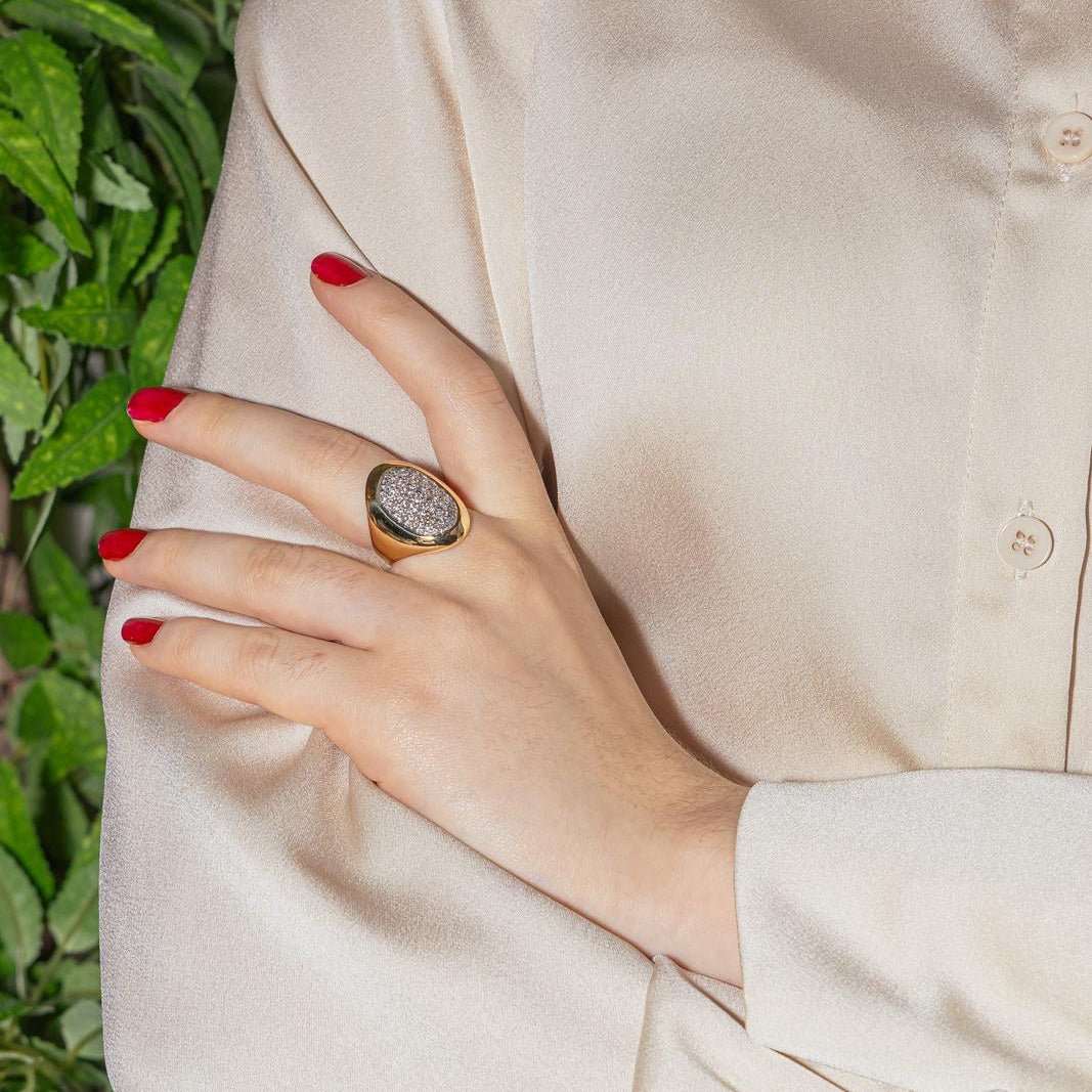 Bague Cocktail en or jaune et diamants - Castafiore