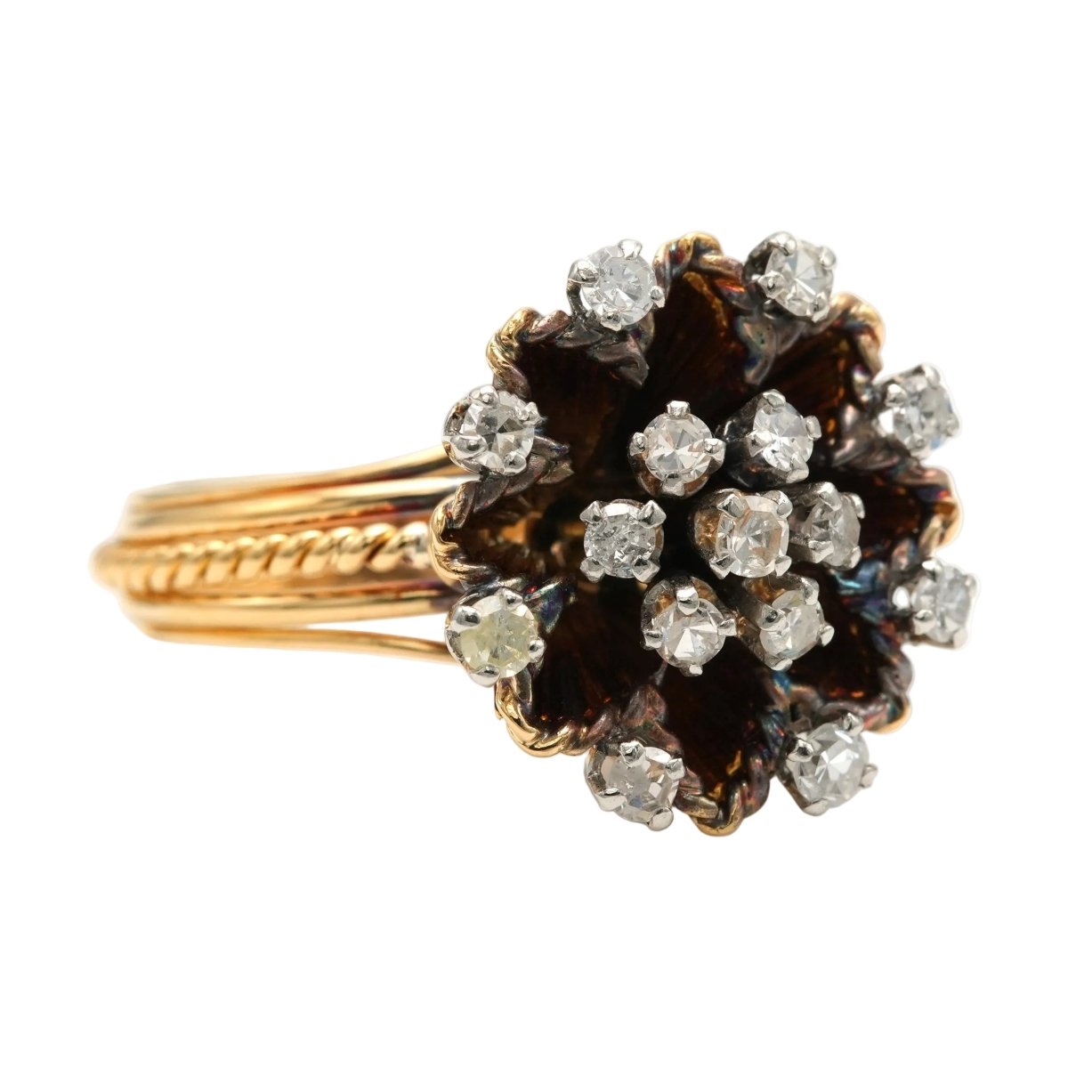 Bague Cocktail en or jaune et diamants - Castafiore