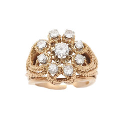Bague Cocktail en or jaune et diamants - Castafiore