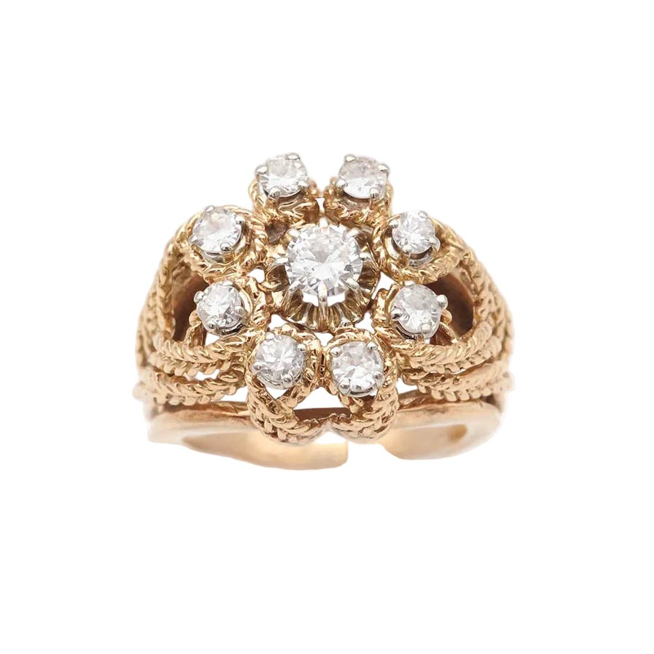 Bague Cocktail en or jaune et diamants - Castafiore