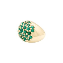 Bague Cocktail en or jaune et émeraudes - Castafiore