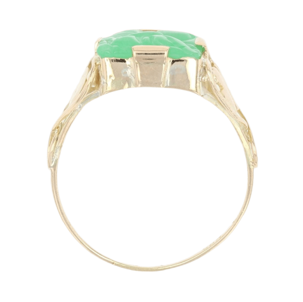 Bague Cocktail en or jaune et jade - Castafiore