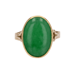Bague Cocktail en or jaune et jade - Castafiore