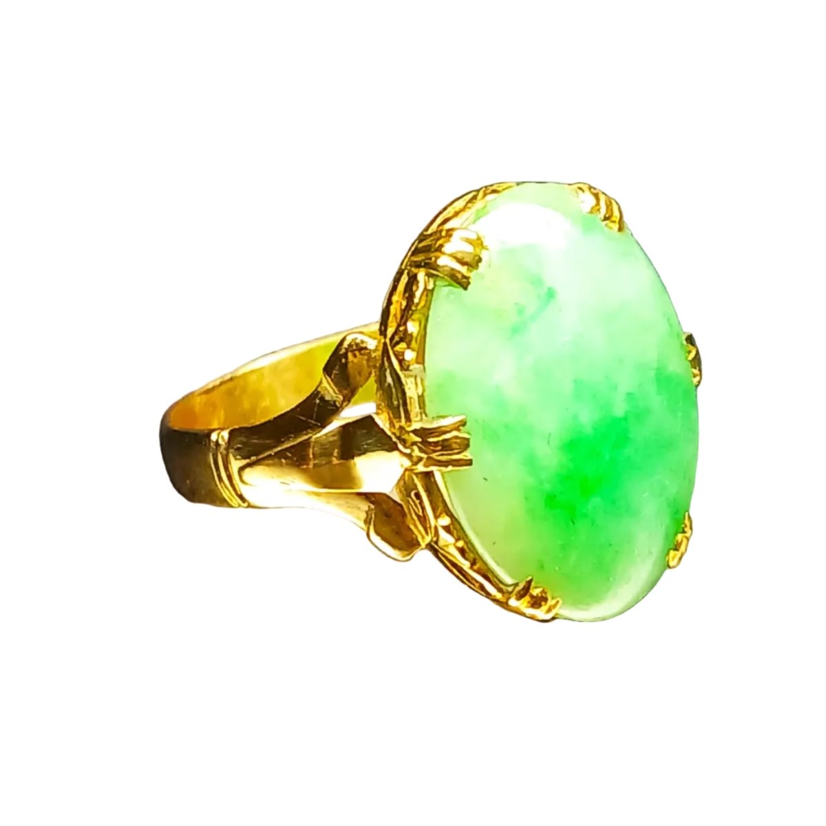 Bague Cocktail en or jaune et jade - Castafiore
