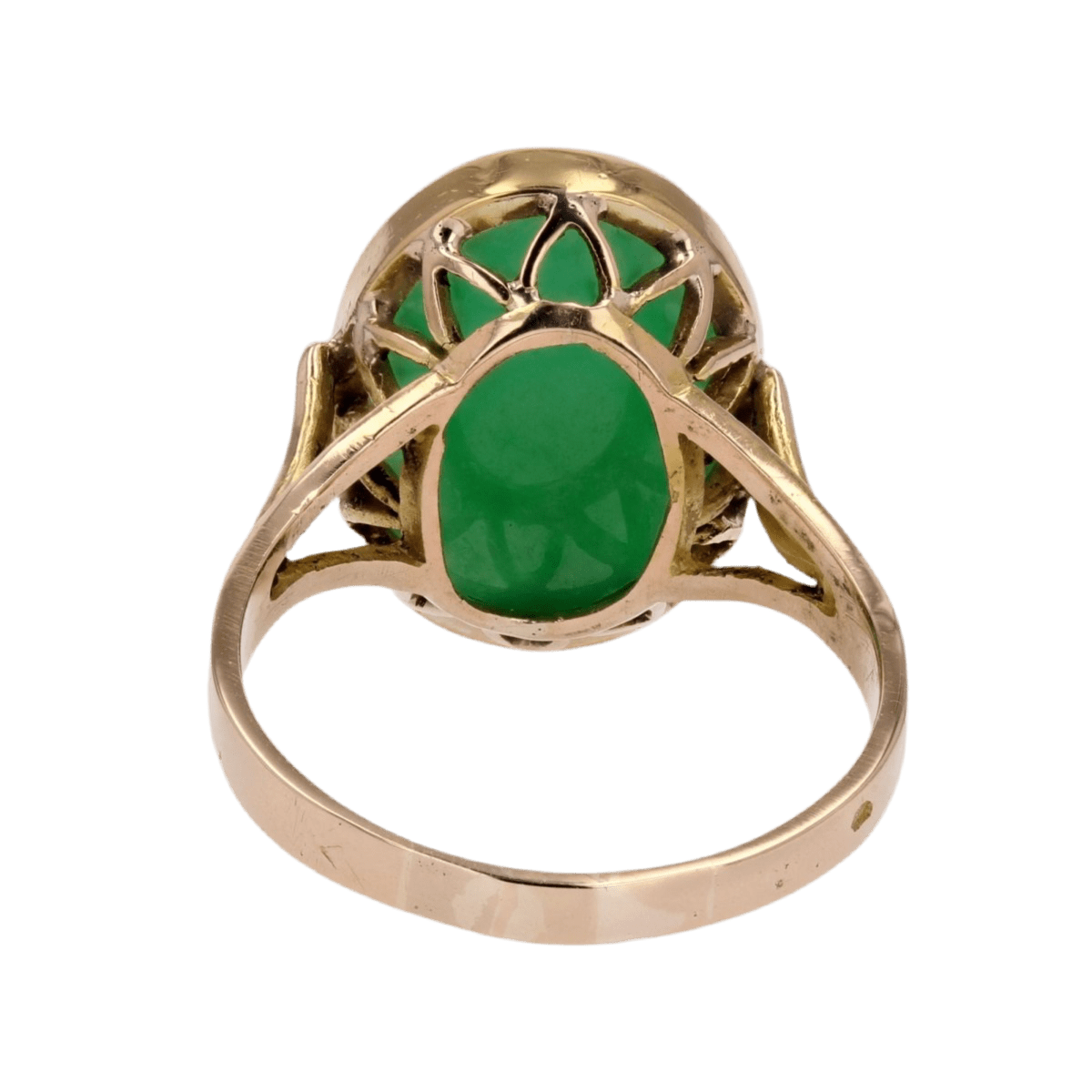 Bague Cocktail en or jaune et jade - Castafiore