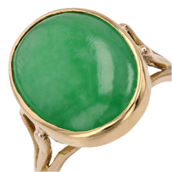 Bague Cocktail en or jaune et jade - Castafiore
