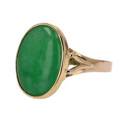 Bague Cocktail en or jaune et jade - Castafiore
